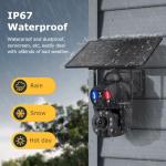INQMEGA 4G LTE Solar Security Camera, 50X Optical Zoom, 6MP Dual-Screen Wireless Camera with Color Night Vision, PIR Motion Sensor, 2 Way Talk, Include 4G Card