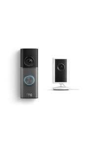 Ring Wired Doorbell Pro (Newest Model) with Indoor Cam Plus (Newest Model), White