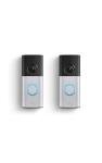 Ring Wired Doorbell Plus (Newest Model) — Retinal 2K with wide-angle video, 4x Enhanced Zoom, and Low-Light Sight 2-pack, Nickel Silver