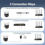 UNILOOK 4K 8MP Dual Lens PoE IP Security Camera Outdoor, 180 Degree Panoramic Security IP Camera, Smart Dual Light, AI Human/Vehicle Detection, Two Way Talk, 512GB SD Slot, Full Metal, NDAA Complaint