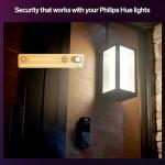 Philips Hue Secure Wired Video Doorbell, 2K Resolution, Wide Angle View,Notifications, Integration with Hue Lights, Two-Way Audio, Infrared Night Visibility, Black