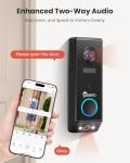 CAMSTRO Doorbell Camera Wireless, 2K Dual Lens Video Doorbell with Chime, Outdoor Security Cemera with AI Smart Human Detection, 2-Way Audio,Voice Changer, Night Vision, Compatible with Alexa