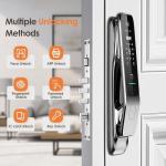 Gooway 3D Face Recognition Smart Door Lock, 6-in-1 Fingerprint keyless Entry Door Lock,Video doorbell,Wi-Fi,intercom, app Control,auto-Lock,4" HD Screen, IP66 Waterproof