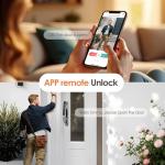 Gooway 3D Face Recognition Smart Door Lock, 6-in-1 Fingerprint keyless Entry Door Lock,Video doorbell,Wi-Fi,intercom, app Control,auto-Lock,4" HD Screen, IP66 Waterproof