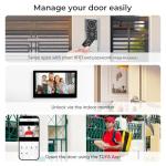 2-Wired key pad Video Intercom System with keypad,doorbell with monitor Dual 7'' Touch Screen, 1080P HD Camera, Passcodes Unlock, Night Vision, Tuya app, Waterproof, for Front Gate Apartment Home