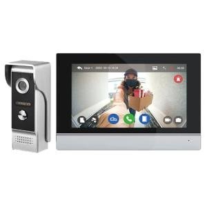 czceo 7-Inch Touchscreen Video Doorbell & Indoor Display Set. Wired via 4-Core Cable for Power + Tuya App Remote Access. 1080P HD, Motion Alerts, Color Night Vision, Local Storage, No Subscription.