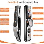 Gooway 3D Face Recognition Smart Door Lock, 6-in-1 Fingerprint keyless Entry Door Lock,Video doorbell,Wi-Fi,intercom, app Control,auto-Lock,4" HD Screen, IP66 Waterproof