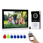 Xavhal WiFi Video Intercom System Video Doorbell with 10-inch LCD Monitor, Call Button Tuya WiFi Intercom Kit Smart Video Door Phone System 1080P 4-Wired Doorbell Camera (Silvery)