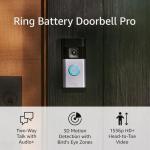 Ring Battery Doorbell Pro (newest model), Home or business security, Two-Way Talk with Audio+, 3D Motion Detection, and 1536p HD+ Head-to-Toe Video, 2-pack