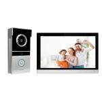 Xavhal WiFi Video Intercom System Video Doorbell with 10-inch LCD Monitor, Call Button Tuya WiFi Intercom Kit Smart Video Door Phone System 1080P 4-Wired Doorbell Camera (Silvery)