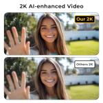 PGST 2K Wireless Video Doorbell Camera, No Monthly Fee, Head-to-Toe View, Night Vision，AI Motion Detection, Battery Powered, Easy Installation, 2.4GHz WiFi, IP65 Weatherproof