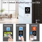 Xavhal WiFi Video Intercom System Video Doorbell with 10-inch LCD Monitor, Call Button Tuya WiFi Intercom Kit Smart Video Door Phone System 1080P 4-Wired Doorbell Camera (Silvery)