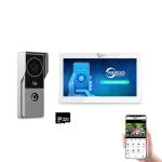 2-Wired Video Intercom System Doorbell with 1080P Camera and 7 Inch Touch Monitor,WiFi Video Door Phone Kit for Home Apartment,Auto Snapshot,Remote Unlock,Tuya (Silver doorbell+White Monitor)