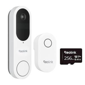 REOLINK Video Doorbell (Battery) with 256GB microSD Card and Chime Bundle, 1:1 Head-to-Toe View, 2.4/5 GHz WiFi, Person/Vehicle/Package Detection, No Monthly Fees