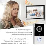 Xavhal WiFi Video Intercom System Video Doorbell with 10-inch LCD Monitor, Call Button Tuya WiFi Intercom Kit Smart Video Door Phone System 1080P 4-Wired Doorbell Camera (Silvery)