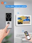2-Wired Video Intercom System Doorbell with 1080P Camera and 7 Inch Touch Monitor,WiFi Video Door Phone Kit for Home Apartment,Auto Snapshot,Remote Unlock,Tuya (Silver doorbell+White Monitor)