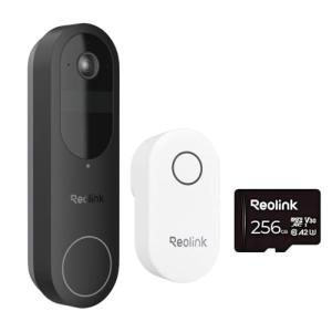 REOLINK Battery Doorbell Camera with 256GB microSD Card and Chime Bundle, 1:1 Head-to-Toe View, 2.4/5 GHz WiFi, Person/Vehicle/Package Detection, No Monthly Fees