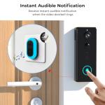 PGST 2K Wireless Video Doorbell Camera, No Monthly Fee, Head-to-Toe View, Night Vision，AI Motion Detection, Battery Powered, Easy Installation, 2.4GHz WiFi, IP65 Weatherproof