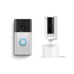 Ring Battery Doorbell with Ring Pan-Tilt Indoor Cam (White)