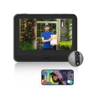 Zunate Video Doorbell - 5000mAh 30 Days of Standby Time, Smart Video Intercom System with 4.3 Inch 1080P LCD Monitor/Night Vision/Two Way Voice for Home Surveillance