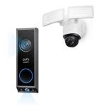eufy Security Video Doorbell E340 (Battery Powered), with Floodlight Camera E340 Dual Cameras with Delivery Guard, 2K Full HD and Color Night Vision, HomeBase S380 Compatible, No Monthly Fee