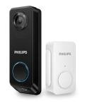 PHILIPS Dual Camera Video Doorbell Wireless, 2K with HDR, Security Camera, Wi-Fi Video Doorbell with Chime, No Monthly Fees, Compatible with Alexa & Google Assistant, Battery/Wired Powered