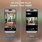 Swann Buddy4K UHD Wireless Video Doorbell & Chime | No Monthly Fee | Ultra-Wide 165° View | Smart Analytics | 2-Way Audio | Night Vision | Easy Installation | Indoor & Outdoor Surveillance | 4KBUDDY