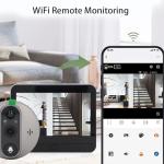 Zunate Video Doorbell - 5000mAh 30 Days of Standby Time, Smart Video Intercom System with 4.3 Inch 1080P LCD Monitor/Night Vision/Two Way Voice for Home Surveillance