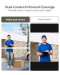 PHILIPS Dual Camera Video Doorbell Wireless, 2K with HDR, Security Camera, Wi-Fi Video Doorbell with Chime, No Monthly Fees, Compatible with Alexa & Google Assistant, Battery/Wired Powered