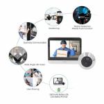 Yunir Door Peephole Camera, 4.3 Inch Two Way Intercom Noise Reduction Doorbell Camera, 1080P Night Vision Video Door Viewer with Motion Detection, 120° Wide Angle, 5000mAh