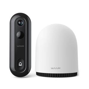 WUUK 2K Doorbell Camera, Video Doorbell Wireless/Wired, Homebase Supports Up to 8 Cams, No Subscription, 2.4/5 GHz WiFi, 32G Local Storage, Human Detection, Compatible with Alexa and Google Home