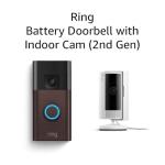 Ring Battery Doorbell with Ring Indoor Cam 2nd Gen (White)