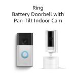 Ring Battery Doorbell with Ring Pan-Tilt Indoor Cam (White)