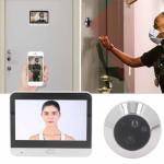 Yunir Door Peephole Camera, 4.3 Inch Two Way Intercom Noise Reduction Doorbell Camera, 1080P Night Vision Video Door Viewer with Motion Detection, 120° Wide Angle, 5000mAh