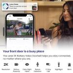 Lorex 2K Wireless WiFi Smart Video Doorbell Camera w/No Subscription Fee - Smart Security Lighting, Night Vision, Battery-Powered, Motion Detection (White)