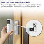 Lorex 2K Wireless WiFi Smart Video Doorbell Camera w/No Subscription Fee - Smart Security Lighting, Night Vision, Battery-Powered, Motion Detection (Black)