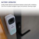 Lorex 2K Wireless WiFi Smart Video Doorbell Camera w/No Subscription Fee - Smart Security Lighting, Night Vision, Battery-Powered, Motion Detection (Black)