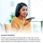 Lorex 2K Wireless WiFi Smart Video Doorbell Camera w/No Subscription Fee - Smart Security Lighting, Night Vision, Battery-Powered, Motion Detection (White)