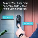 abode Wireless Video Doorbell Cam & Chime - All-in-One Weatherproof Wi-Fi Connected HD Camera with Push-Button Doorbell, 160-Degree View, Automatic Person Detection, Night Vision & 2-Way Voice