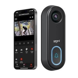 Geeni Smart Video Doorbell, 1080p HD, Motion Detection, Night Vision, Two-Way Audio, Weather-Resistant, Wired Installation, Alexa & Google Assistant Compatible, Wi-Fi Security Camera