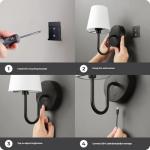 GLOBE Electric 50138 Wi-Fi Smart Video Doorbell, Battery Operated, Batteries Included, No Hub Required, IP54 Rated, 1080p, Motion Detection, 2-Way Voice, Night Vision, Black