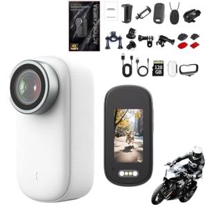 4k HD Mini Thumb Action Camera, Ultra Wide Angle Waterproof Wearable, Small Pro Capture Camera, with Night Vision, Audio & Video Recording, Used for Recording Skiing, Cycling and Hiking (White 128G)