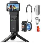 SJCAM C400 Vlogging Combo,4K Pocket Handheld Camera,7H Power use,6-Axis Stabilizer Action Camera,2.29'' Touch Screen,30M Waterproof Body Cam,Vlogging Camera for YouTube Live Streaming,256GB Card