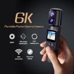 CTRYUN 6K Body Cameras with Audio and Video Recording, 2026 New WiFi Dual Lens Pocket Vlogging Camera, 10HR Battery, 350° Rotation, Mini Handheld Camera for Travel, Work Records.（64G）