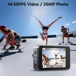 AKASO Brave 7 LE 4K30FPS 20MP WiFi Action Camera with Touch Screen EIS 2.0 Zoom Remote Control 131Feet Waterproof Underwater Camera Dual Color Screens Support External Microphone Vlog Camera