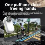 4k HD Mini Thumb Action Camera, Ultra Wide Angle Waterproof Wearable, Small Pro Capture Camera, with Night Vision, Audio & Video Recording, Used for Recording Skiing, Cycling and Hiking (White 128G)