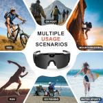 4K POV Sports Glasses with Camera, 120° Ultra Wide Angle HD Wearable Body Adventure Action Glasses, Cameras, for Cycling, Baseball and Outdoors Activities (Black, 64GB)