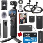 DJI Osmo Pocket 3 Creator Combo Vlogging Camera with Mic 2, 1'' CMOS, 4K/120fps Video, 3-Axis Stabilization, Face/Object Tracking, Fast Focus Bundle with Deco Essentials 2 Lapel Microphones + Kit