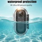 POV 4K Pro Waterproof Capture Camera, New Ultra Wide Angle Thumb Pocket Action Cam, Video Record Night Vision Waterproof with 128G Card for Motorcycle, Bike, Travel, Pet Walk (128G 4K White)