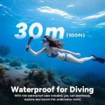 SJCAM C110Plus, 4K POV Pocket Action Camera,170° FOV Video, 6-Axis Stabilization,Mini Body Camera, Waterproof, Wearable cam for Travel Sport,Built-in Mic for Vlogging,Helmet Mount,Black